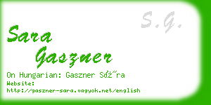 sara gaszner business card